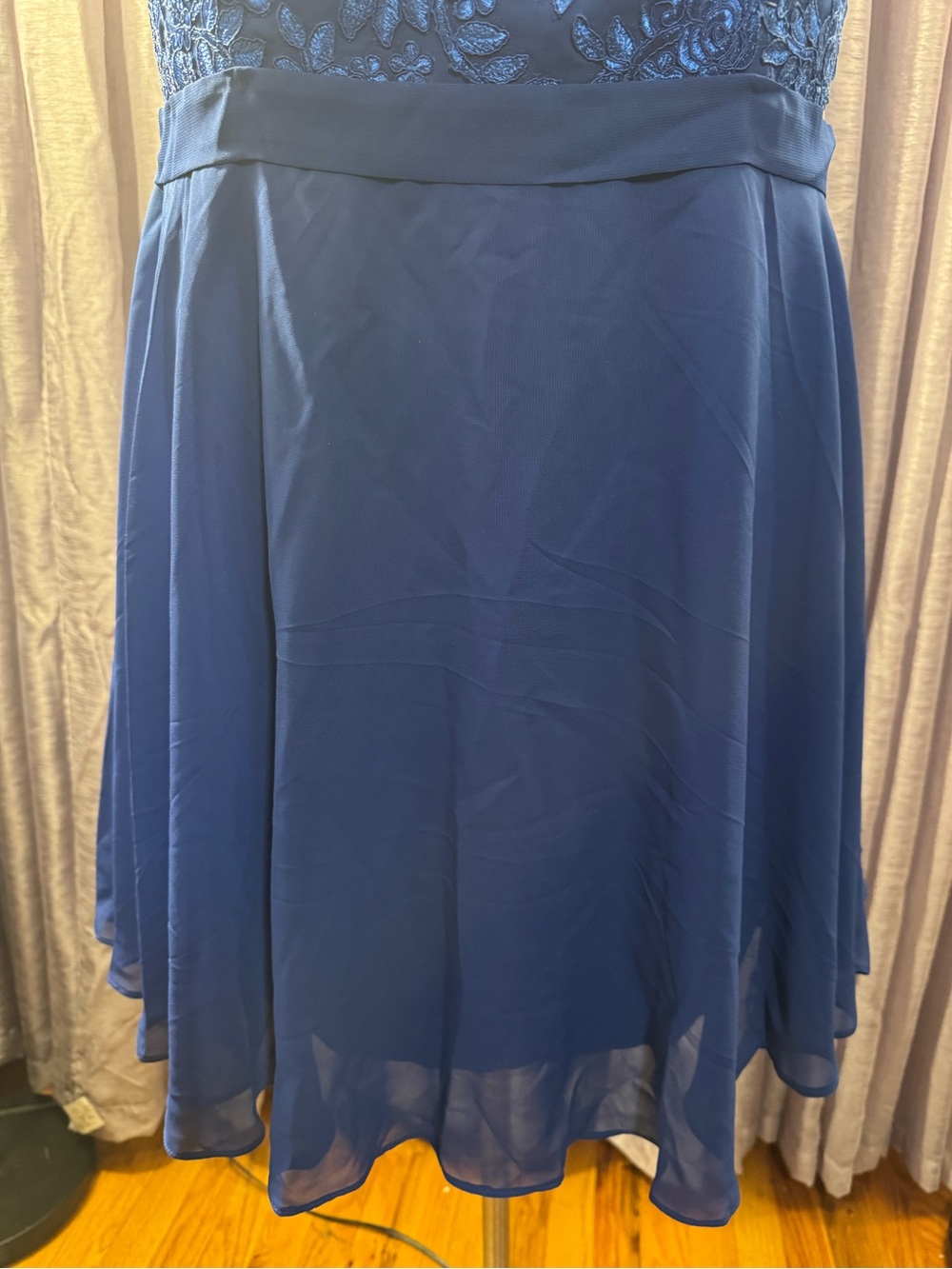 Angel Married Royal Blue Embroidered Lace Chiffon Dress NWT 22W - Picture 7 of 10
